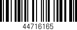 Código de barras (EAN, GTIN, SKU, ISBN): '44716165'