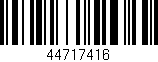 Código de barras (EAN, GTIN, SKU, ISBN): '44717416'