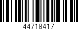 Código de barras (EAN, GTIN, SKU, ISBN): '44718417'