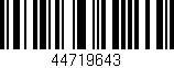 Código de barras (EAN, GTIN, SKU, ISBN): '44719643'