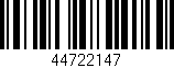 Código de barras (EAN, GTIN, SKU, ISBN): '44722147'