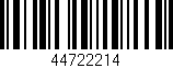 Código de barras (EAN, GTIN, SKU, ISBN): '44722214'