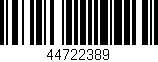 Código de barras (EAN, GTIN, SKU, ISBN): '44722389'