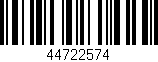 Código de barras (EAN, GTIN, SKU, ISBN): '44722574'