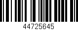 Código de barras (EAN, GTIN, SKU, ISBN): '44725645'