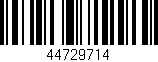 Código de barras (EAN, GTIN, SKU, ISBN): '44729714'