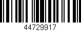 Código de barras (EAN, GTIN, SKU, ISBN): '44729917'