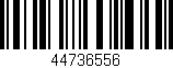 Código de barras (EAN, GTIN, SKU, ISBN): '44736556'