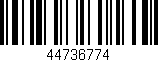 Código de barras (EAN, GTIN, SKU, ISBN): '44736774'