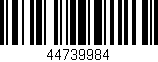 Código de barras (EAN, GTIN, SKU, ISBN): '44739984'