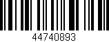 Código de barras (EAN, GTIN, SKU, ISBN): '44740893'