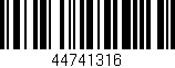 Código de barras (EAN, GTIN, SKU, ISBN): '44741316'