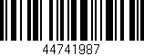 Código de barras (EAN, GTIN, SKU, ISBN): '44741987'