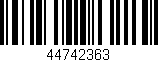 Código de barras (EAN, GTIN, SKU, ISBN): '44742363'