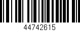 Código de barras (EAN, GTIN, SKU, ISBN): '44742615'
