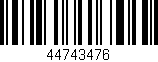 Código de barras (EAN, GTIN, SKU, ISBN): '44743476'