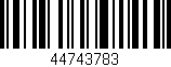 Código de barras (EAN, GTIN, SKU, ISBN): '44743783'