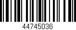Código de barras (EAN, GTIN, SKU, ISBN): '44745036'