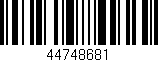 Código de barras (EAN, GTIN, SKU, ISBN): '44748681'