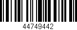 Código de barras (EAN, GTIN, SKU, ISBN): '44749442'