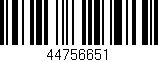 Código de barras (EAN, GTIN, SKU, ISBN): '44756651'