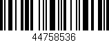 Código de barras (EAN, GTIN, SKU, ISBN): '44758536'