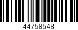Código de barras (EAN, GTIN, SKU, ISBN): '44758548'