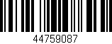 Código de barras (EAN, GTIN, SKU, ISBN): '44759087'