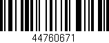 Código de barras (EAN, GTIN, SKU, ISBN): '44760671'