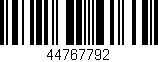 Código de barras (EAN, GTIN, SKU, ISBN): '44767792'