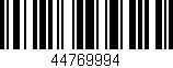 Código de barras (EAN, GTIN, SKU, ISBN): '44769994'
