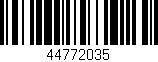 Código de barras (EAN, GTIN, SKU, ISBN): '44772035'