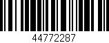 Código de barras (EAN, GTIN, SKU, ISBN): '44772287'