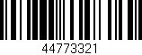 Código de barras (EAN, GTIN, SKU, ISBN): '44773321'