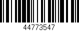 Código de barras (EAN, GTIN, SKU, ISBN): '44773547'