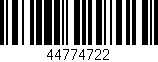 Código de barras (EAN, GTIN, SKU, ISBN): '44774722'