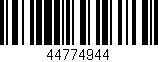 Código de barras (EAN, GTIN, SKU, ISBN): '44774944'