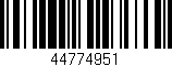 Código de barras (EAN, GTIN, SKU, ISBN): '44774951'