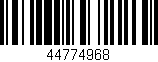 Código de barras (EAN, GTIN, SKU, ISBN): '44774968'
