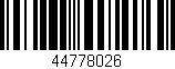 Código de barras (EAN, GTIN, SKU, ISBN): '44778026'