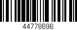 Código de barras (EAN, GTIN, SKU, ISBN): '44778696'
