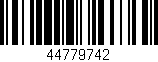 Código de barras (EAN, GTIN, SKU, ISBN): '44779742'