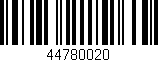 Código de barras (EAN, GTIN, SKU, ISBN): '44780020'