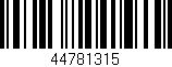 Código de barras (EAN, GTIN, SKU, ISBN): '44781315'
