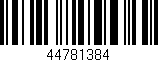 Código de barras (EAN, GTIN, SKU, ISBN): '44781384'