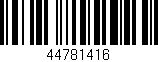 Código de barras (EAN, GTIN, SKU, ISBN): '44781416'