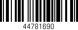 Código de barras (EAN, GTIN, SKU, ISBN): '44781690'