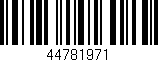 Código de barras (EAN, GTIN, SKU, ISBN): '44781971'