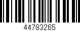 Código de barras (EAN, GTIN, SKU, ISBN): '44783265'