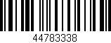 Código de barras (EAN, GTIN, SKU, ISBN): '44783338'